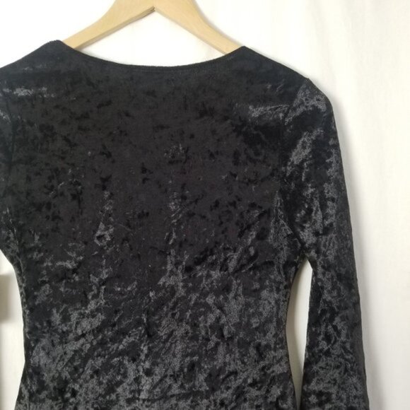 NWT Trouve velvet black V-neck body suit size S (130) - Picture 6 of 10